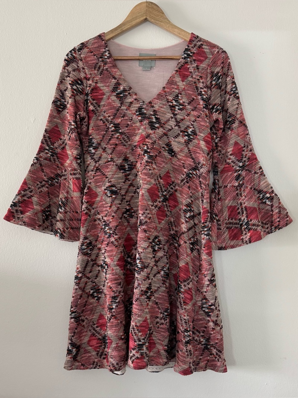 Anthropologie Maeve Bell Sleeve Fit & Flare Dress S Boho Hippie 70’s Academia